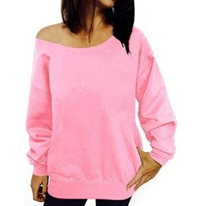 Pink off shoulder long sleeve top